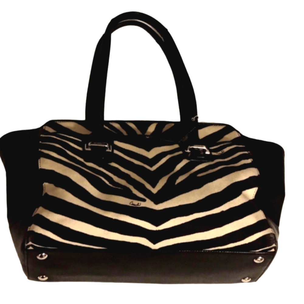 Coach zebra print satchel